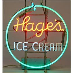 "Hage's Ice Cream" Neon Sign
