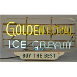 "Golden Royal Ice Cream" Neon Sign