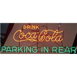 "Drink Coca Cola Parking In Rear" Neon Sign