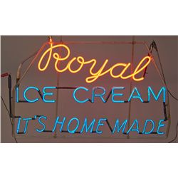 "Royal Ice Cream - It's Homemade" Neon Sign