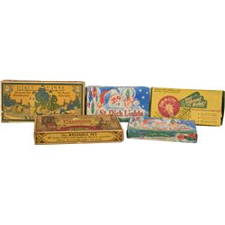 Lot of 5 Litho. Boxes of Vintage Christmas Light Sets