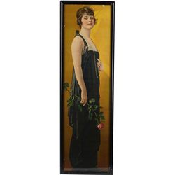 Pretty Girl Dressed in Fancy Early 1900's Style Dress
