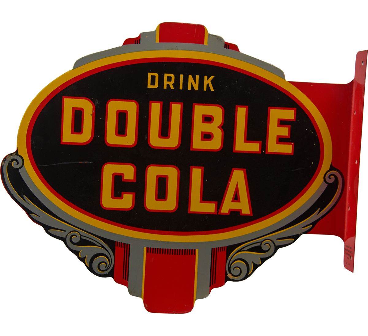 Drink Double Cola DoubleSided Metal Flange Sign