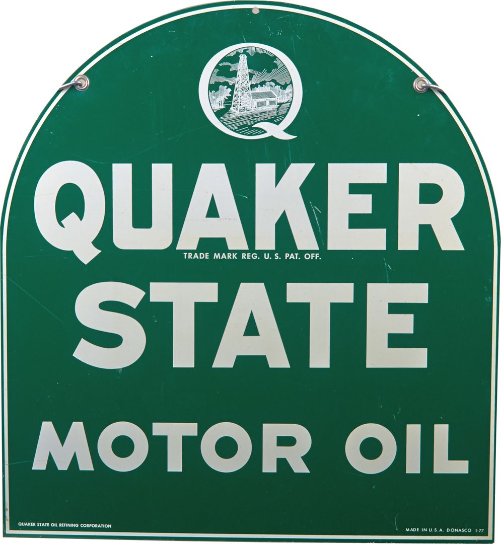 Quaker State Motor Oil Porcelain Advertisement Sign c19