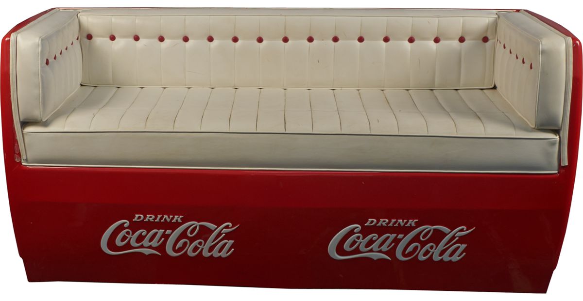 Drink Coca Cola Cooler Couch On Casters