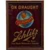 Image 1 : Schlitz On Draught, Reverse on Glass Beer Advertisement