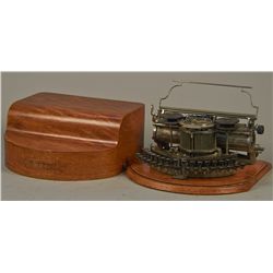 Antique Hammond Circular Typewriter, 1/4 Sawn Oak Case