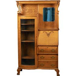 Antique Oliver Co. Oak Wood Secretary