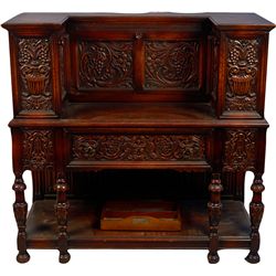 Ornate Carved Wooden Floor Bar Set Furniture
