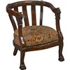 Image 1 : Carved Wooden Lion Arm Chair w/ Velvet Flower Cushion
