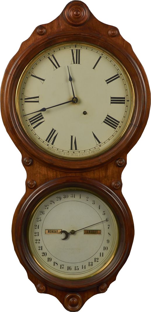 Antique Seth Thomas Wall Mount 8 Day Calendar Clock