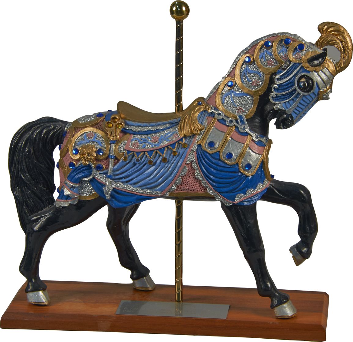 P.J.'s Carousel Horse Figural Statue on Wood Base