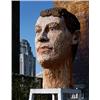 Image 1 : STEPHAN BALKENHOL (b. 1957) HEAD OF A MAN wawa wood and paint 149 1/2 x 55 /4 x 55 1/4 in. (380 x...