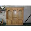 Image 1 : Large modern storage/display unit with carved decoration approx. 85" high, 85" wide