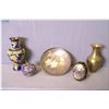 Image 1 : A selection of collectibles including brass, trinket box, and a Satsuma egg etc.