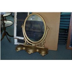 Antique vanity top mirror with storage compartments