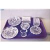 Image 1 : A selection of crystal including four ashtrays, two trinket/cigarette boxes and a toothpick holder