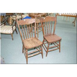 Two Canadiana pressed back side chairs