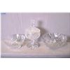 Image 1 : Three pieces of crystal including lidded comport and two bowls
