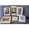 Image 1 : A selection of art work including two originals, a still-life and a bird, an unframed Cecile Youngfo