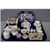 Image 1 : Selection of porcelain miniatures including Limoges lidded trinket boxes, small tea set, Royal Crown