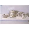 Image 1 : Selection of vintage silve rplate including small tea pot with matching hot water pot, a heavily cha