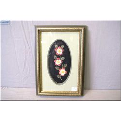 A framed floral motif moose tufting