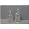 Image 1 : Two crystal decanters with stoppers, one labelled Czechoslovakia