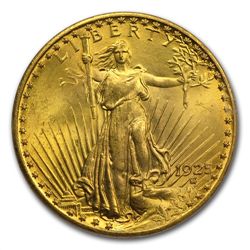 1925 $20 St. Gaudens Gold Double Eagle - MS-65 PCGS