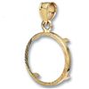 Image 1 : 14K Gold Prong Diamond-Cut Coin Bezel - 22 mm