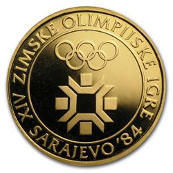 Yugoslavia 1984 Olympics 5000 Dinara Gold Proof AGW .23