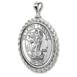 1 oz Silver Walking Liberty Round Pendant (Rope-ScrewTo