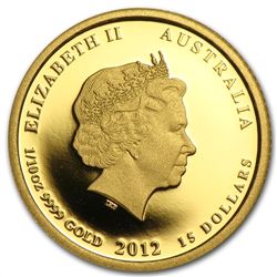 2012 1/10 oz Proof Gold Lunar Year of the Dragon (SII)