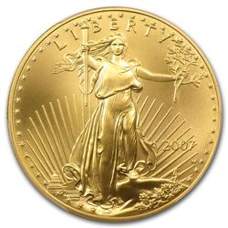 2007-W 1 oz Burnished Gold American Eagle MS-70 PCGS