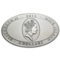 Niue 2012 Silver $2 XL Ultra High Relief Blue Iguana