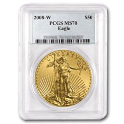 2008-W 1 oz Burnished Gold American Eagle MS-70 PCGS