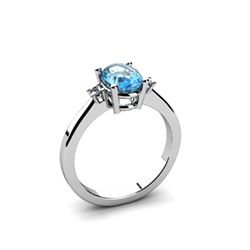 Topaz 1.60 ctw Diamond Ring 14kt White Gold