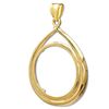 Image 1 : 14K Gold Prong Tear Drop Coin Bezel - 16.5 mm