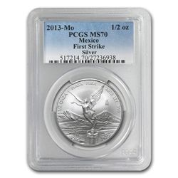 2013 1/2 oz Silver Libertad MS-70 PCGS (FS) - Registry