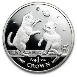 Isle of Man 2004 1 Crown Silver Proof Tonkinese Kittens