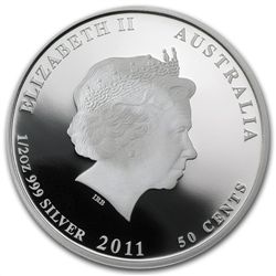 2011 1/2 oz Proof Silver Hawksbill Turtle - Sea Life II