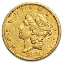 $20 Liberty Gold Double Eagle - Type 2 1866-1876 - (Cle