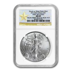 2012 (W) Silver Eagle (NGC MS-69) West Pt. Label Box #