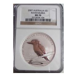 2007 1 oz Silver Australian Kookaburra - MS-70 NGC