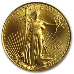 1993 1 oz Gold American Eagle Gem Unc. PCGS (World Trad