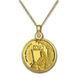 Israel Deborah Gold Medal Gold Necklace - AGW 0.0729 oz