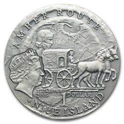 Niue 2009 Silver $1 Amber Route Series - Wroclaw