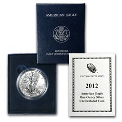 2012-W (Burnished) Silver American Eagle (w/Box & CoA)