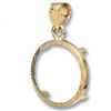 Image 1 : 14K Gold Prong Diamond-Cut Coin Bezel - 18 mm