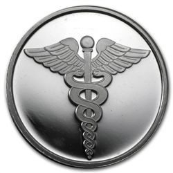 1 oz Medical Silver Round (w/Gift Box &amp; Capsule)